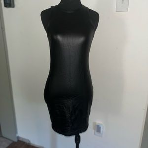 NWT Shein black liquid leather dress - M/6